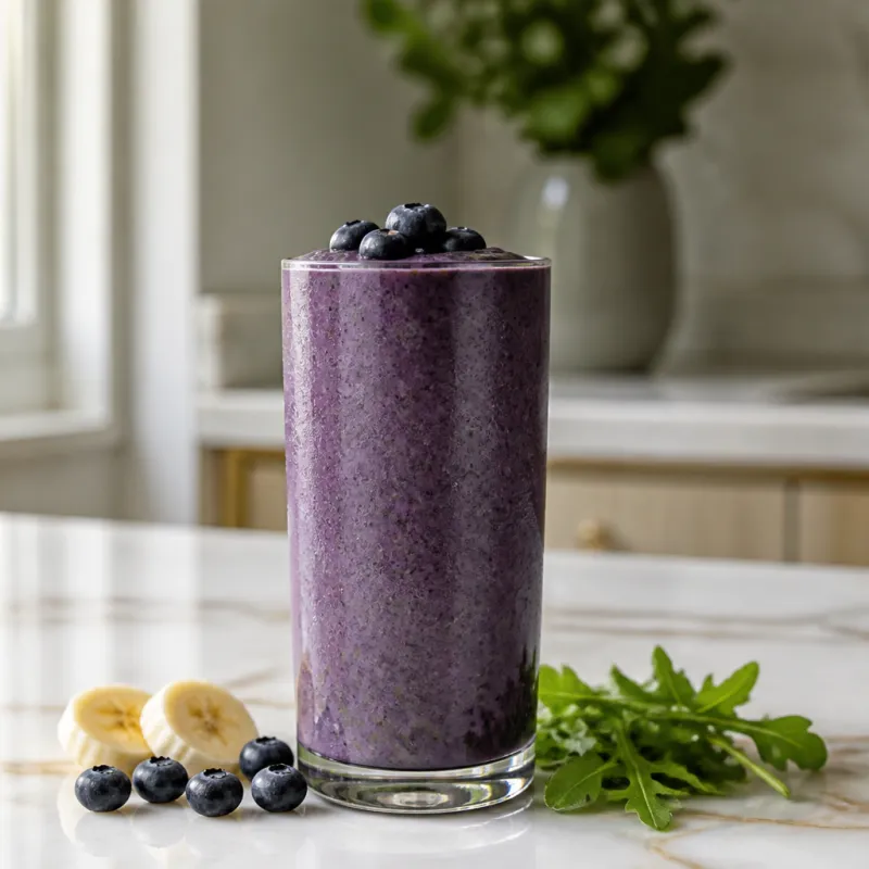 Smoothie de arándanos con rúcula