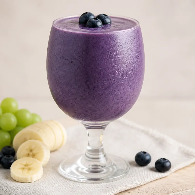 Smoothie de arándanos con uvas