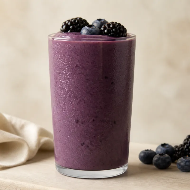 Smoothie de arándanos y moras con bebida de avena