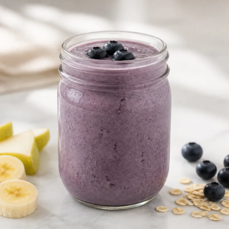 Smoothie de arándanos con avena