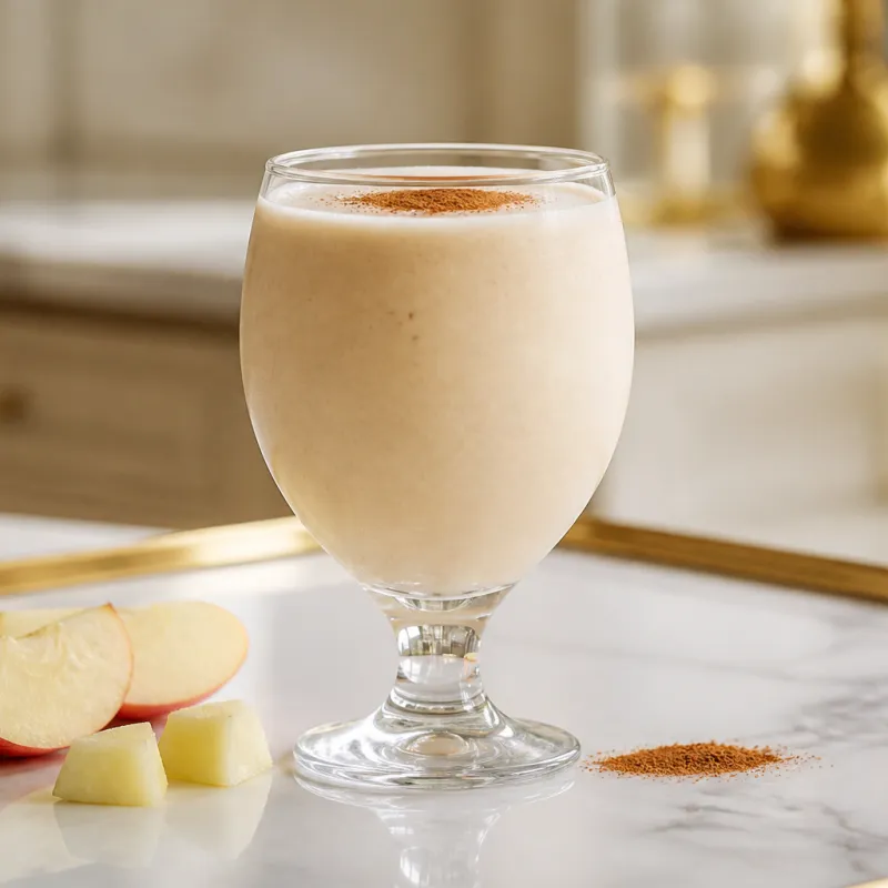Smoothie de desayuno con manzana y canela