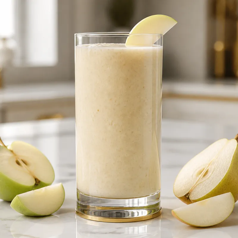 Smoothie de desayuno con manzana y pera
