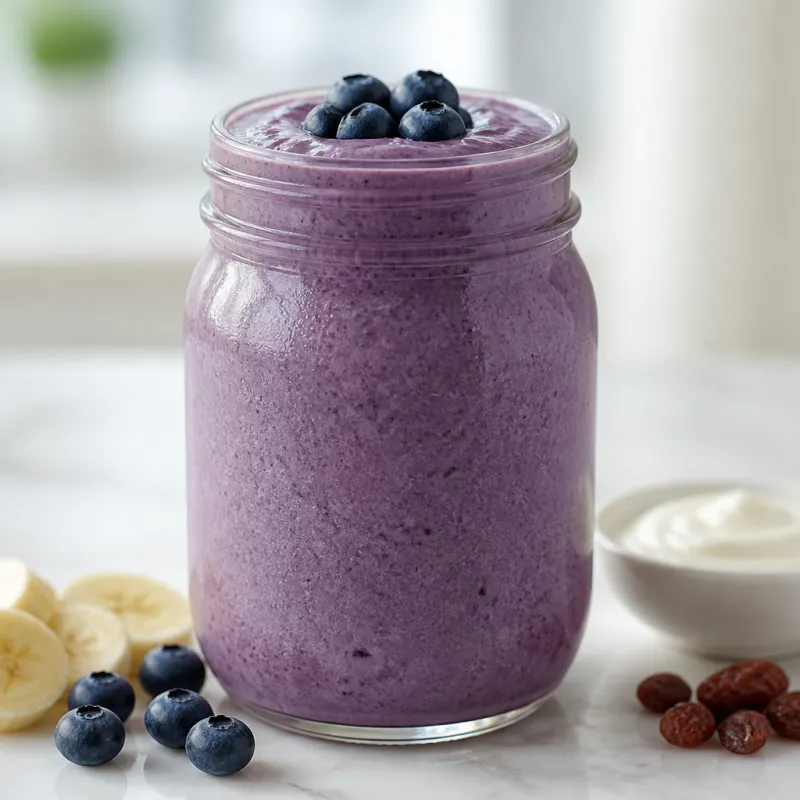 Smoothie de desayuno con arándanos