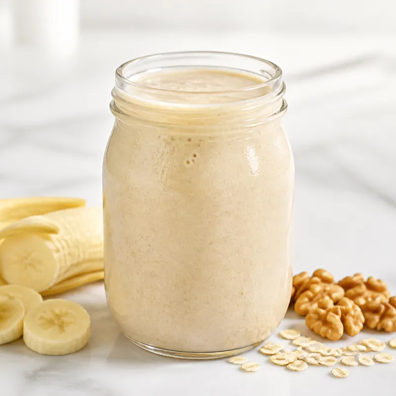 Smoothie de desayuno con avena y nueces