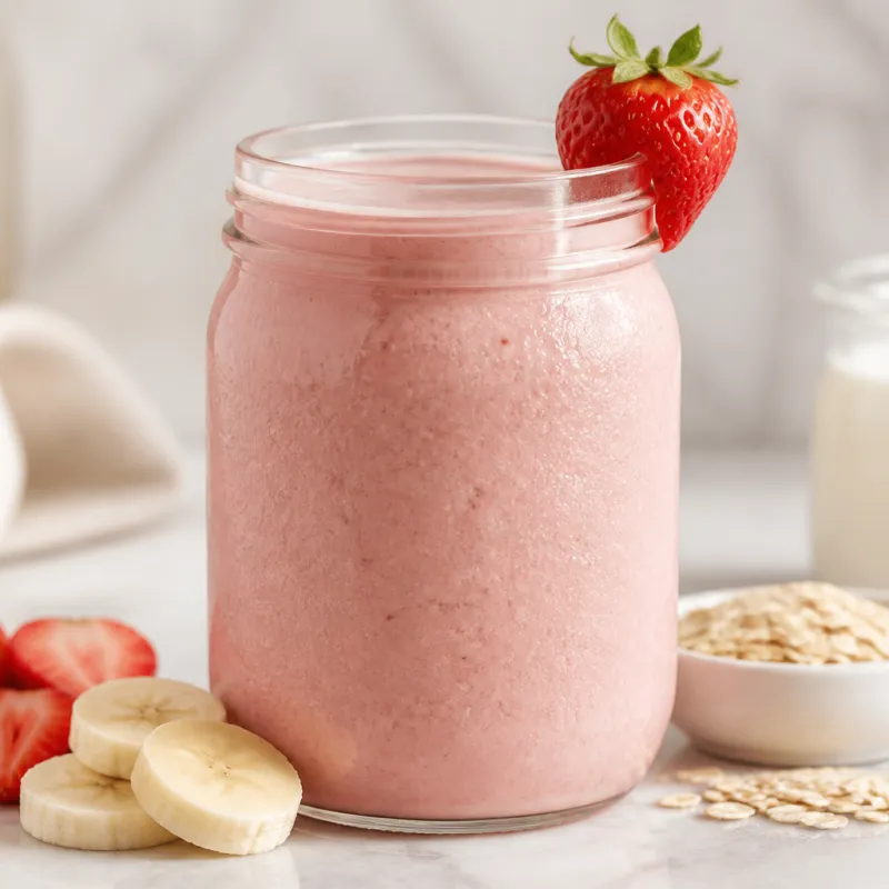 Smoothie de desayuno con fresas