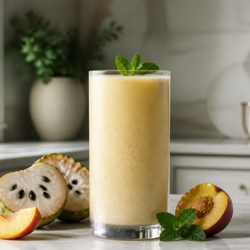 Smoothie de chirimoya, nectarina y menta