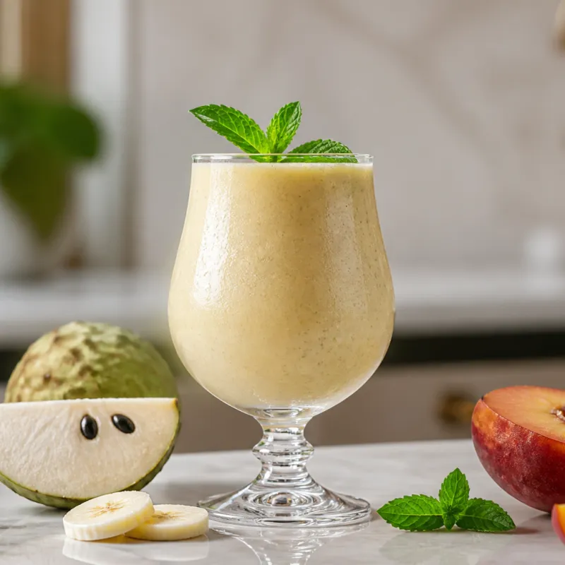 Cherimoya Nectarine Smoothie with Mint