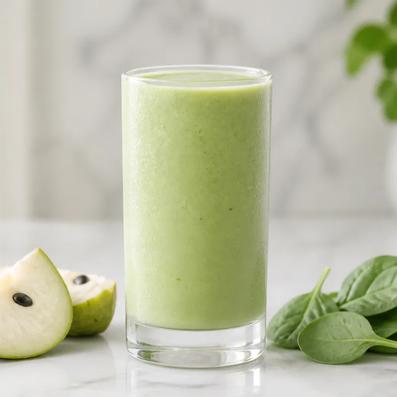 Smoothie de chirimoya con espinaca baby