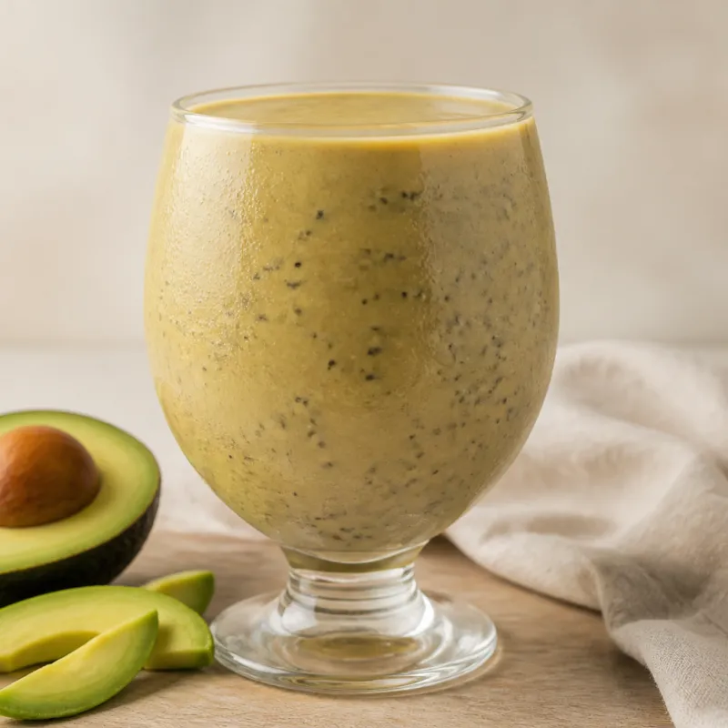 Chia Avocado Smoothie with Rosehip Tea