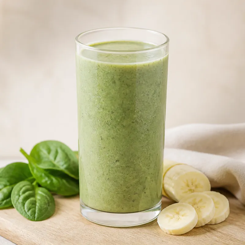 Smoothie de chía y espinacas con plátano