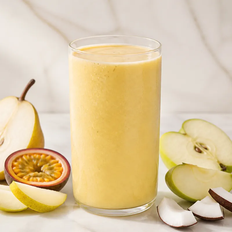 Chilled Coconut Smoothie with Passion Fruit