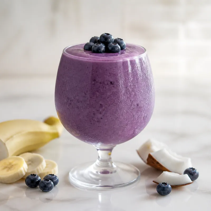 Coconut Banana Smoothie with Blueberries
