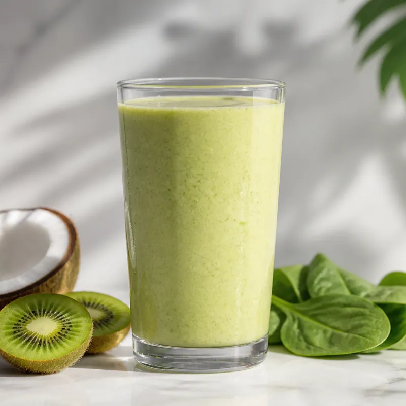 Smoothie de coco y kiwi con yogur
