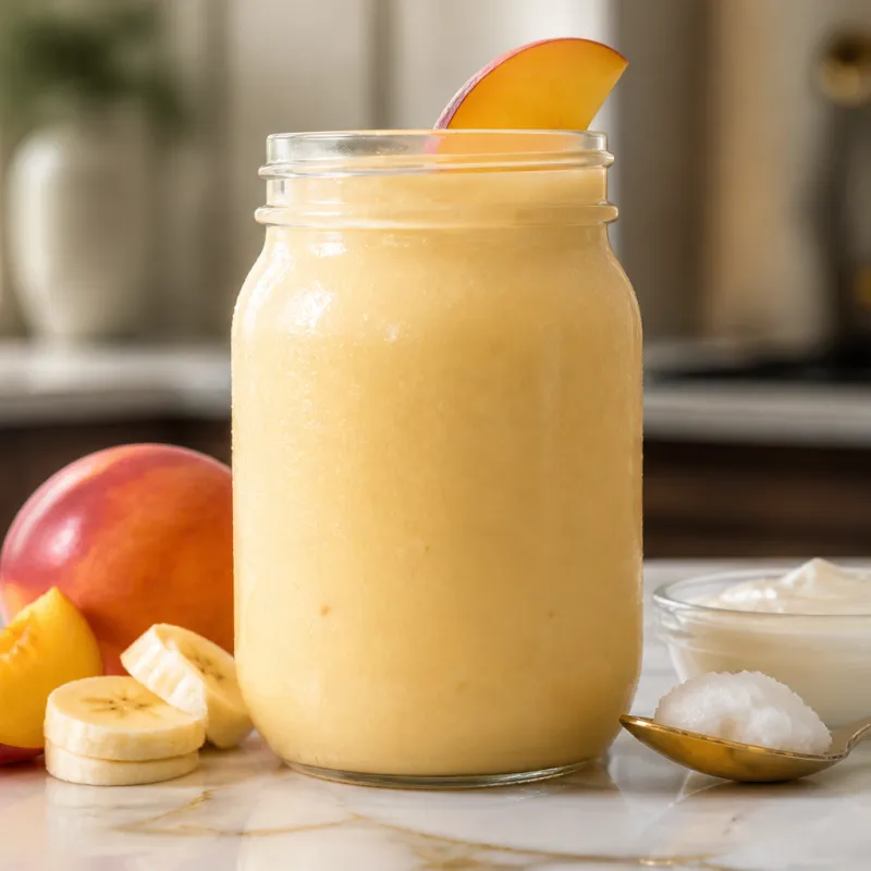 Coconut Nectarine Smoothie with Oat Milk