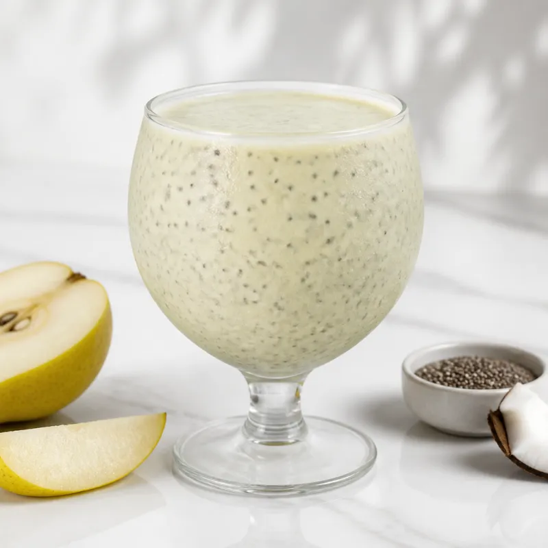 Coconut Pear Smoothie with Chia Seeds