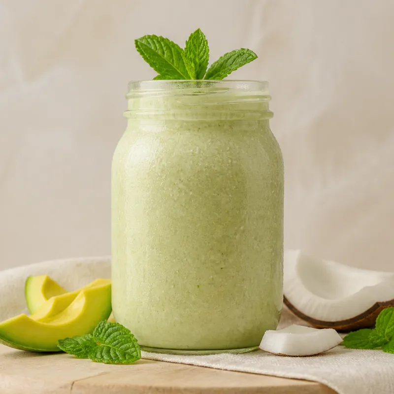 Smoothie de yogur de coco con menta