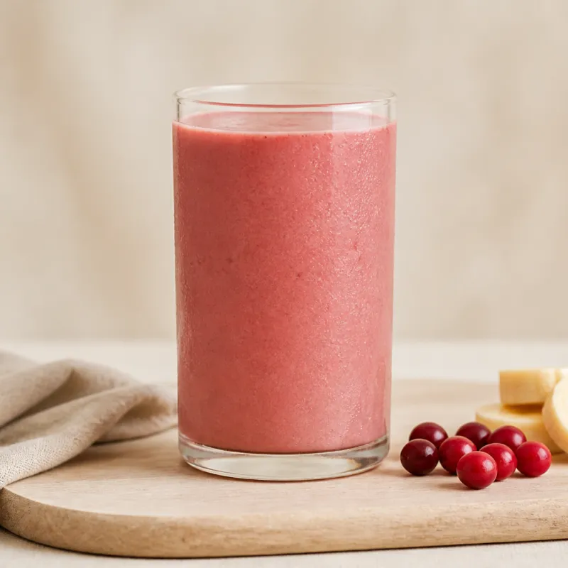 Smoothie de arándanos rojos con té de frutas