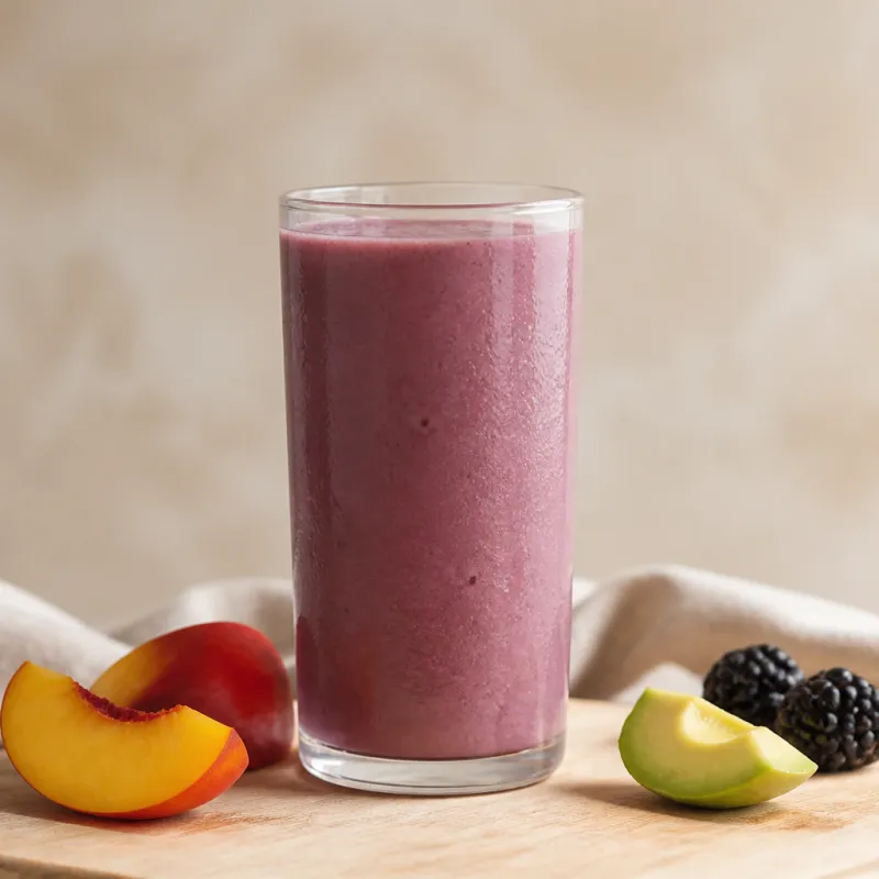Creamy Avocado Berry Smoothie with Nectarine