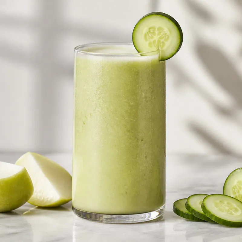 Smoothie de pepino y manzana con infusión de menta