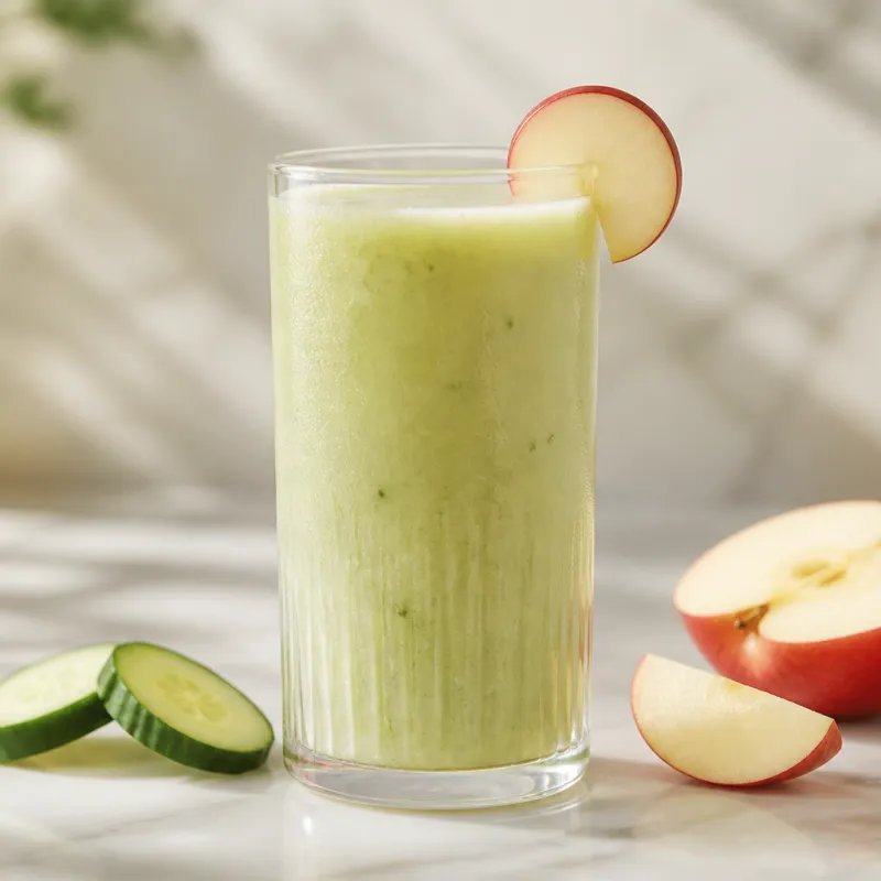 Smoothie de pepino con manzanas rojas