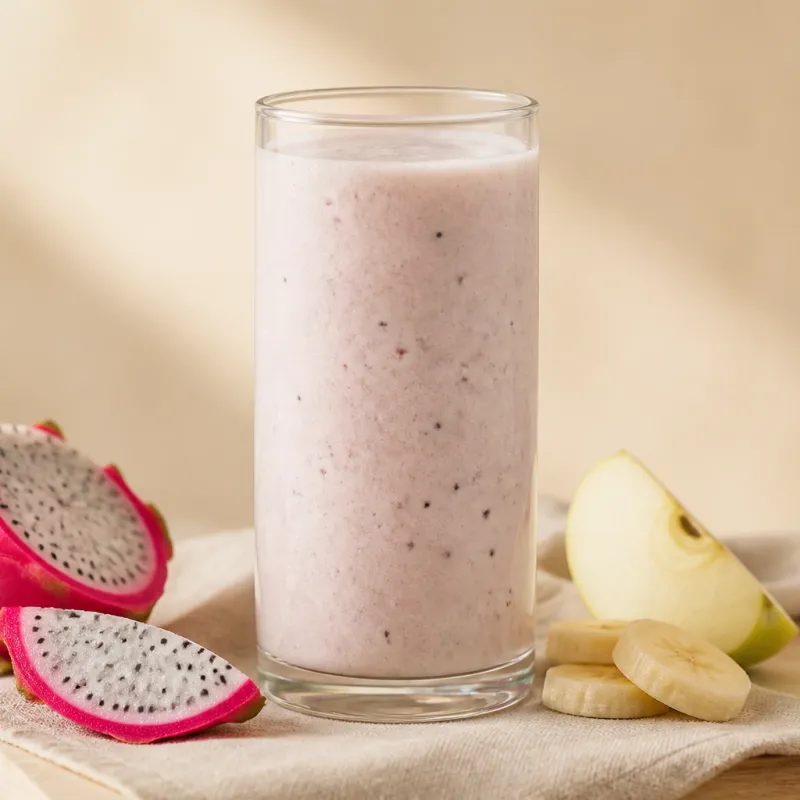 Smoothie de pitahaya y manzana con plátano