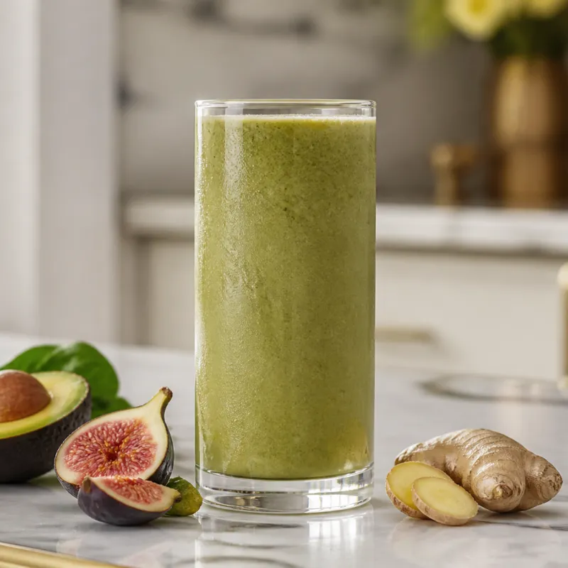 Smoothie de higos y aguacate con jengibre