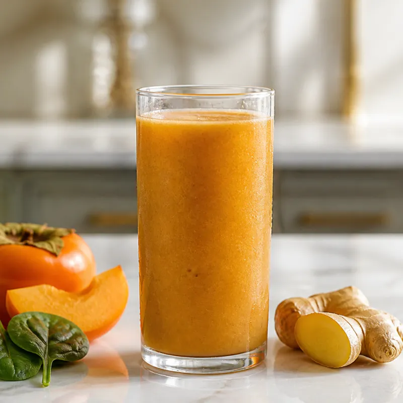 Smoothie de jengibre con caqui