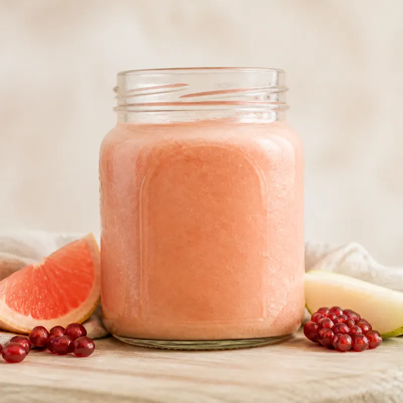 Grapefruit Smoothie with Pomegranate Seeds