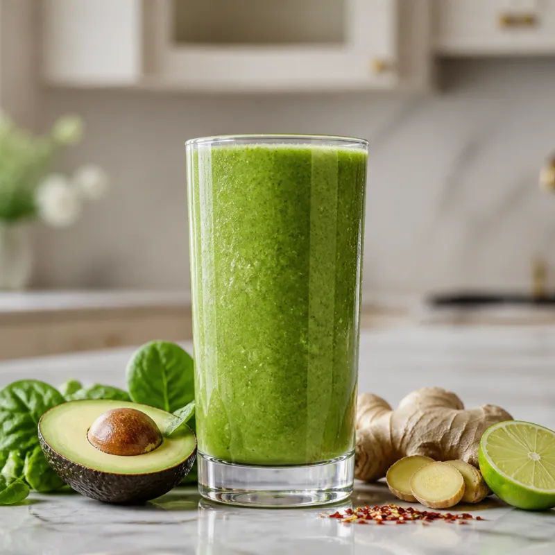Smoothie verde con jengibre