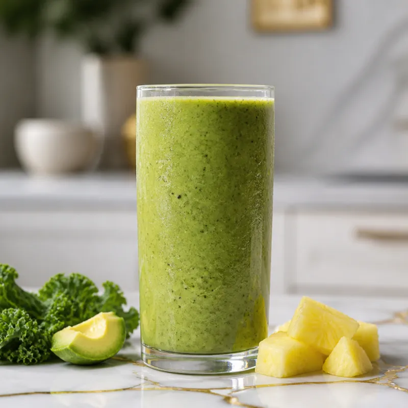 Kale and Pineapple Smoothie with Chia Seeds