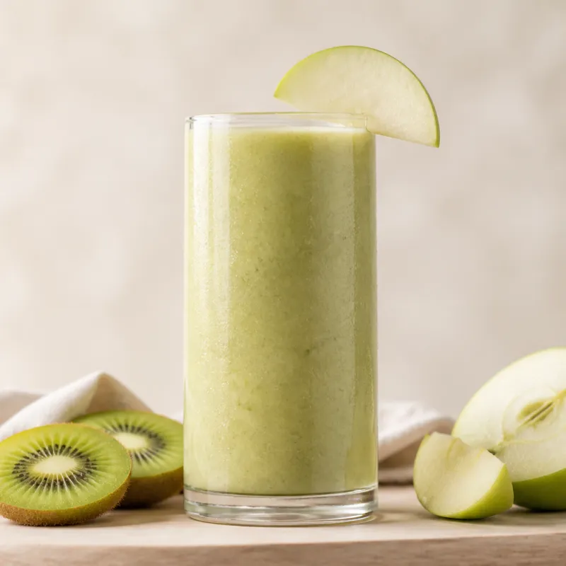 Smoothie de kiwi y manzana con infusión de frutas
