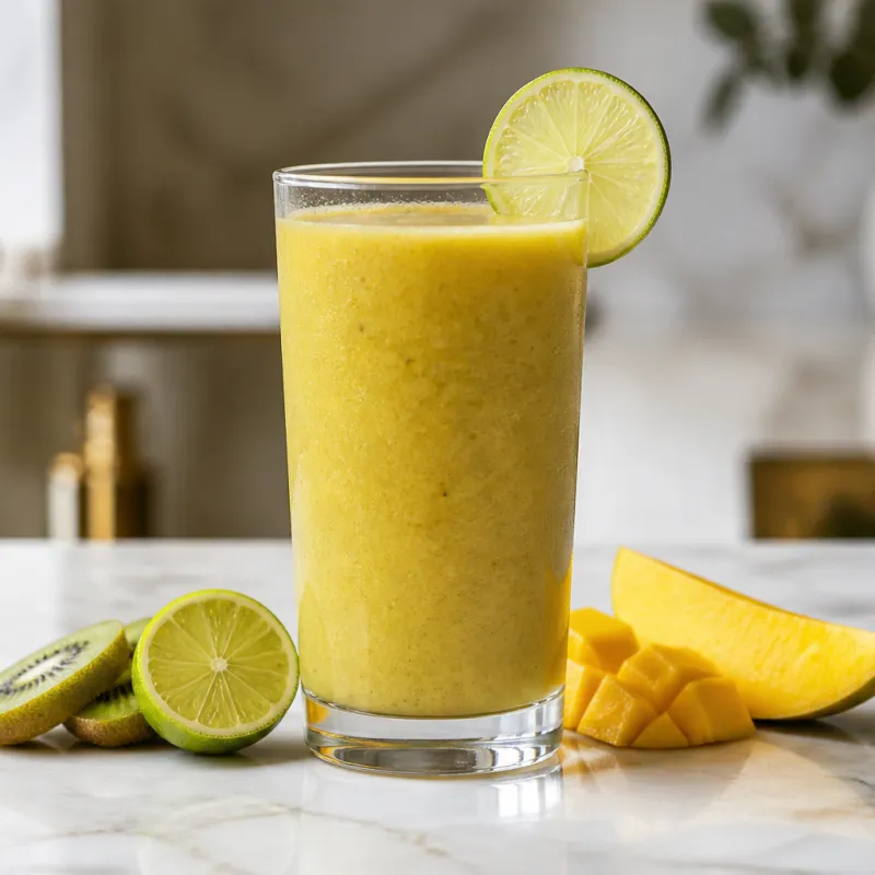 Smoothie de kiwi y mango con lima