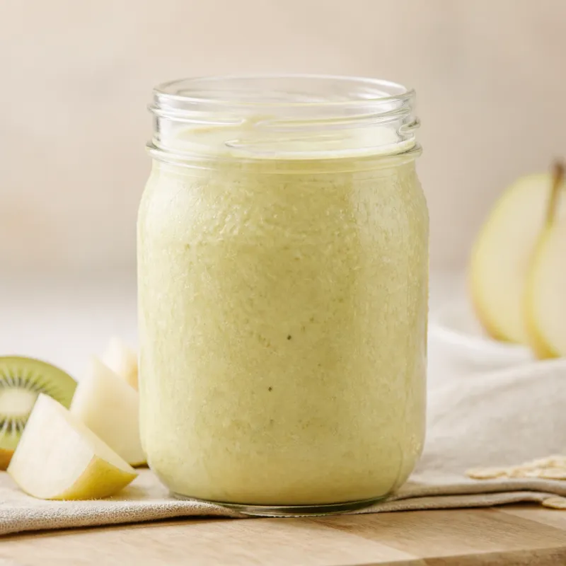 Smoothie de kiwi y avena con leche de coco