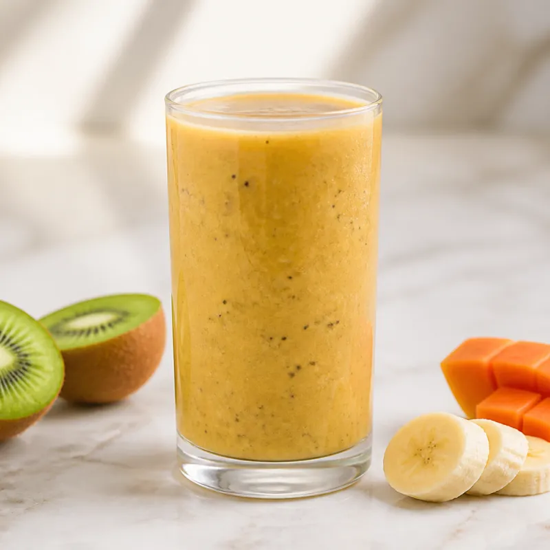 Kiwi Papaya Smoothie with Baby Banana