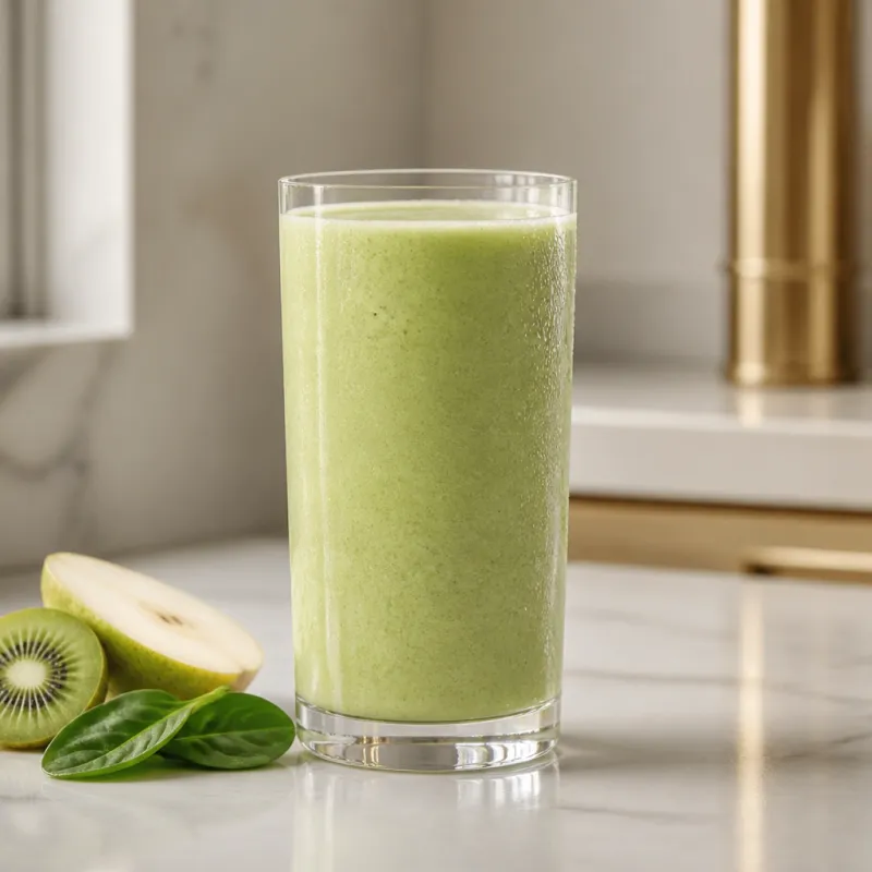 Smoothie de kiwi y pera con leche de almendras
