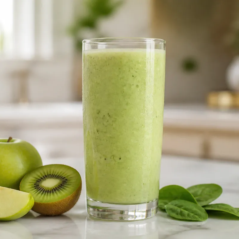 Smoothie de kiwi y manzana con yogur