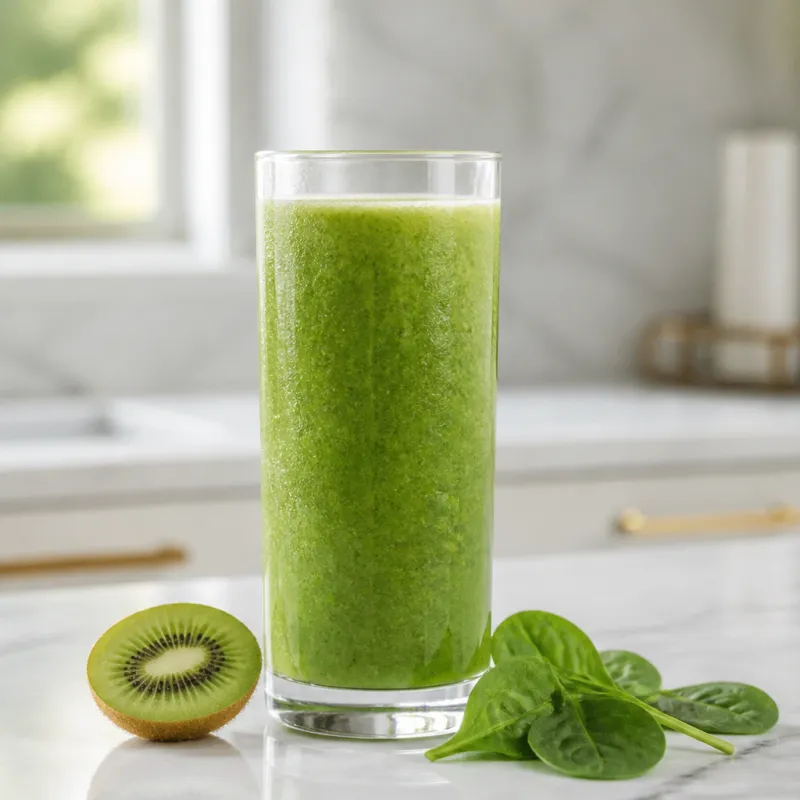 Kiwi Spinach Smoothie with Coconut Water