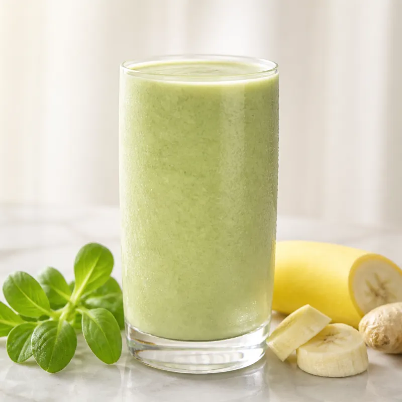 Lamb's Lettuce Ginger Smoothie with Coconut Milk