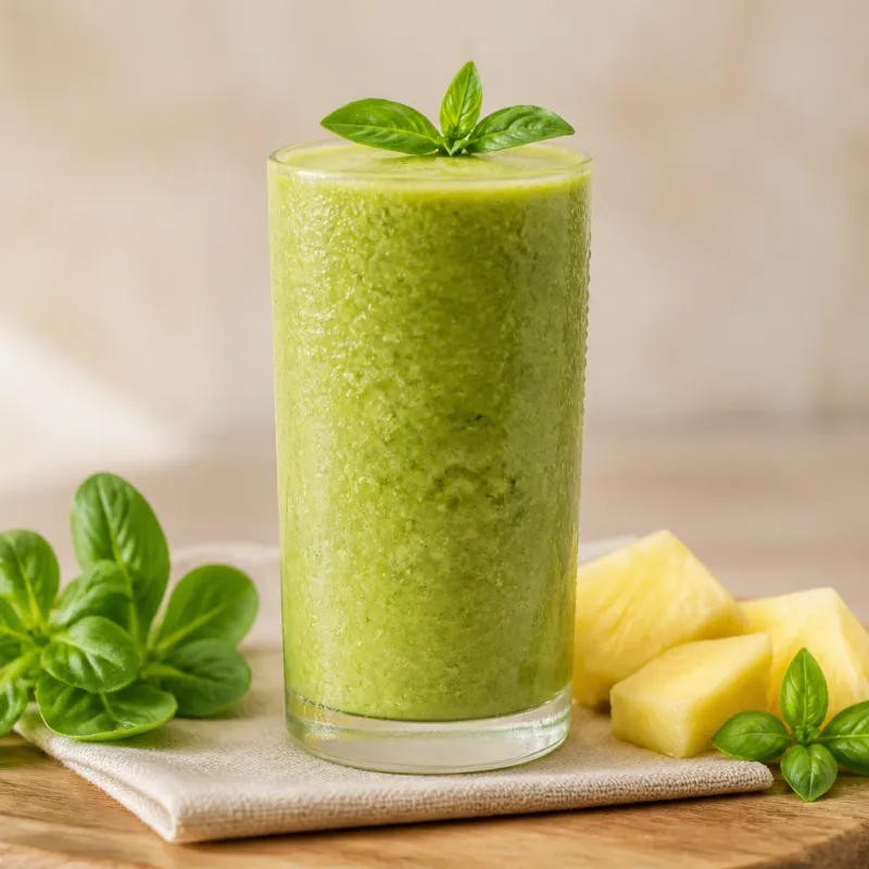 Lamb's Lettuce and Pineapple Smoothie with Basil