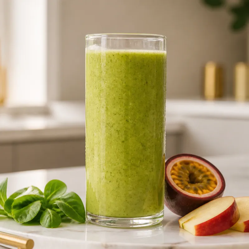 Lamb's Lettuce, Apple and Passion Fruit Smoothie