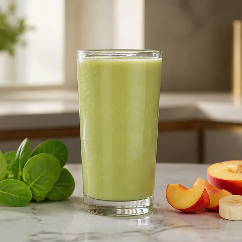Smoothie de canónigos y plátano con nectarina