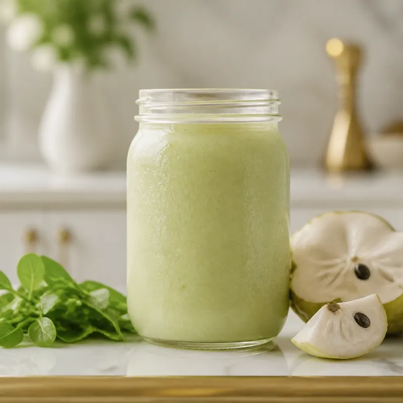 Smoothie de canónigos y chirimoya