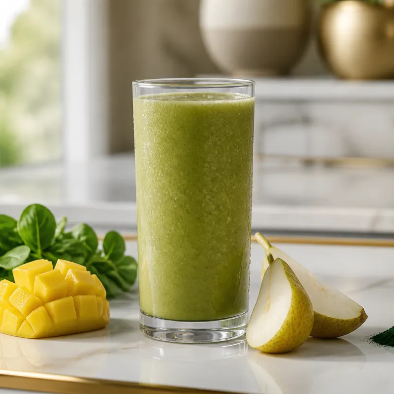 Feldsalat-Mango-Smoothie mit Spirulina