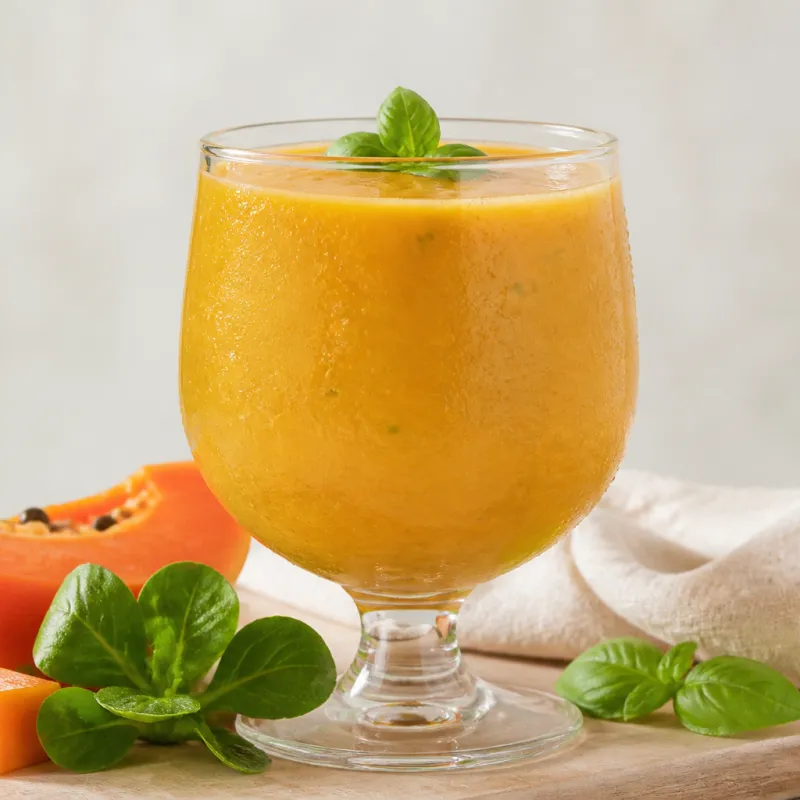 Lamb's Lettuce Papaya Smoothie with Basil
