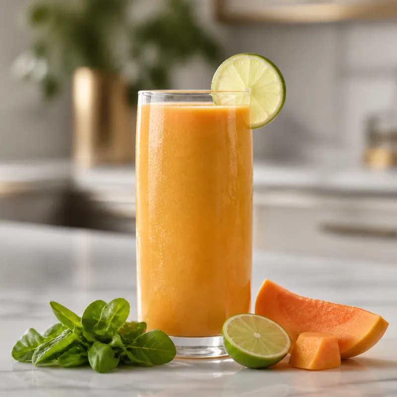 Smoothie de canónigos y papaya con lima