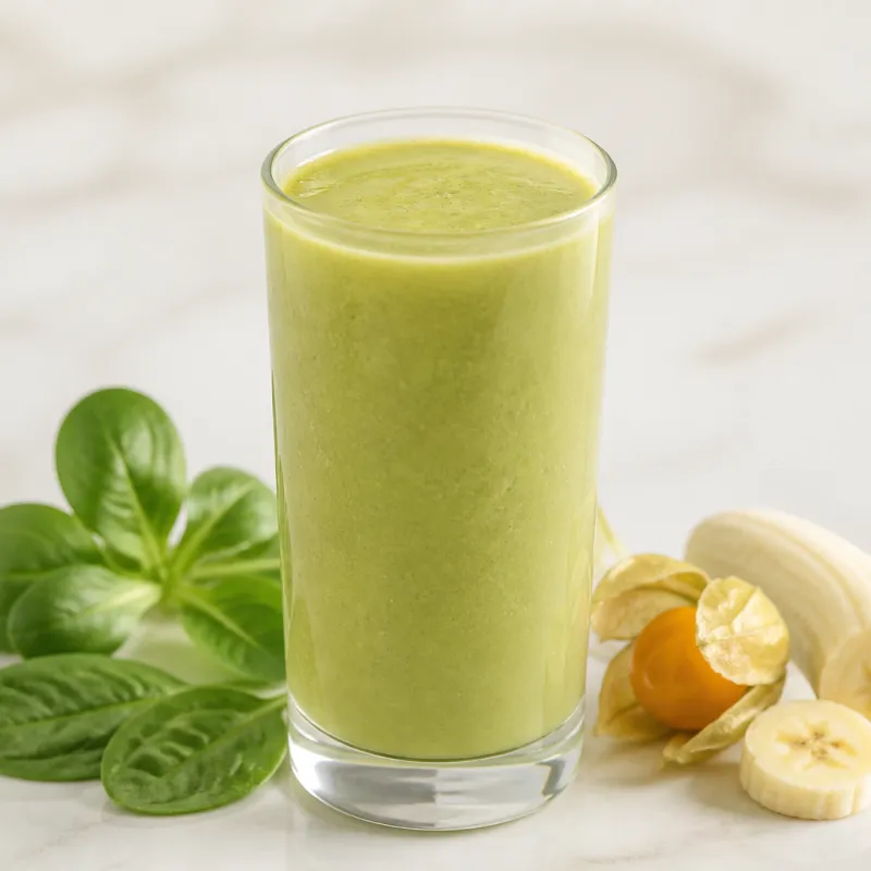 Smoothie de canónigos y physalis