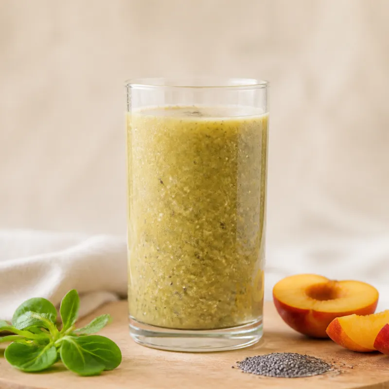 Feldsalat-Smoothie mit Nektarine und Chiasamen