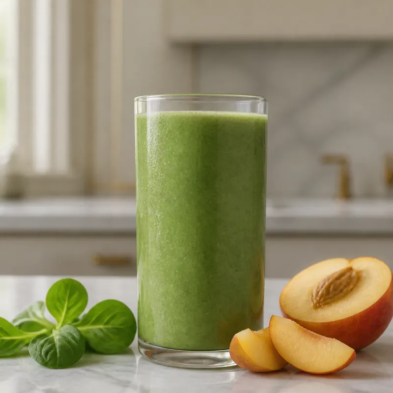 Feldsalat-Smoothie mit Nektarine und Spirulina