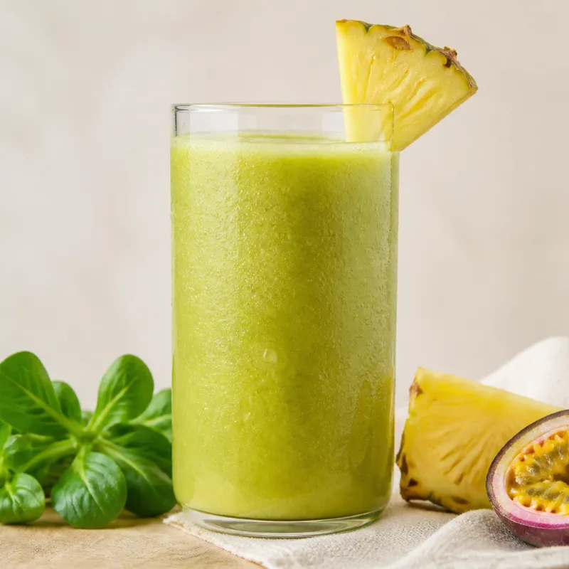Smoothie de canónigos con maracuyá