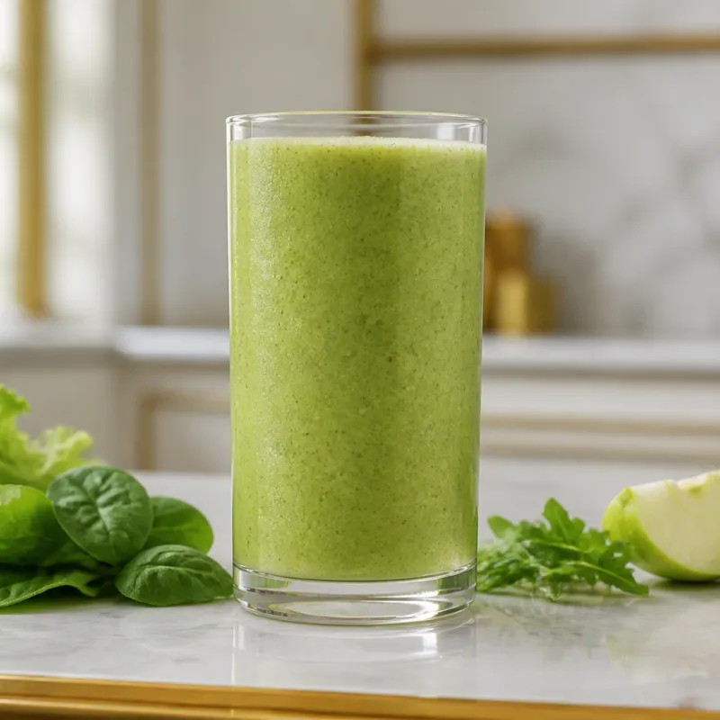 Lettuce Spinach Smoothie with Coconut Water and Chia Seeds